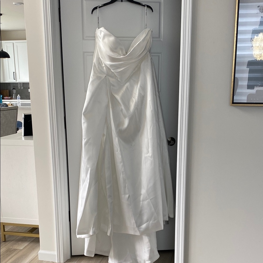 Source Unknown White Satin Wedding Gown